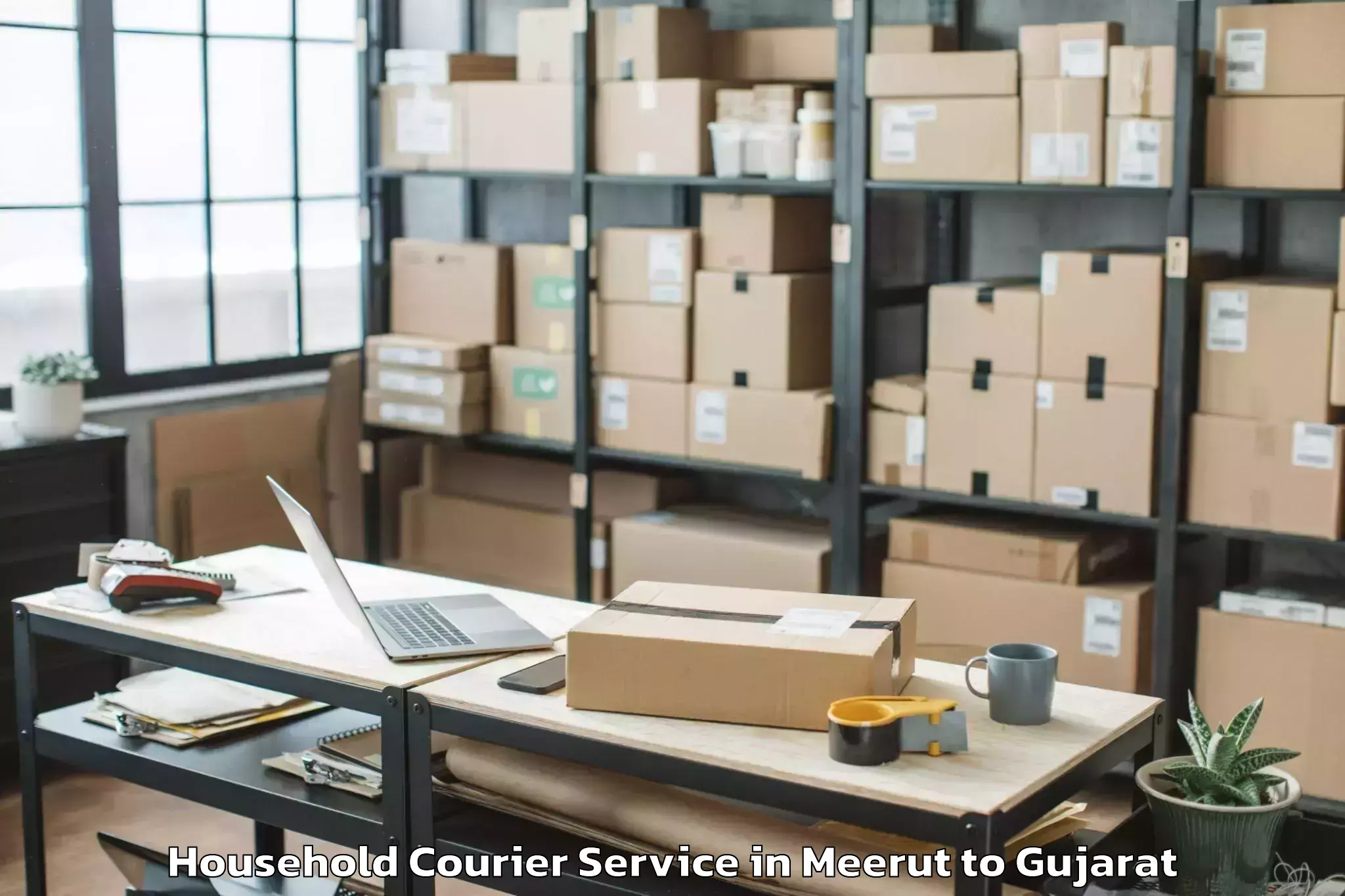 Book Meerut to Lunavada Household Courier Online